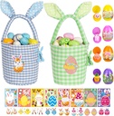 Mostop Easter Basket, Bunny Basket with Handle for Easter Egg Hunts Decorations Candy Bag