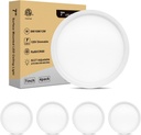 7 Inch Flush Mount LED Ceiling Light - Dimmable Ultra Slim 0.67in Round Flat Ceiling Lamps, 2700K/3000K/3500K/4000K/5000K Selectable LED Lights for Bathroom, Basement, 7 Inch 4Pack White