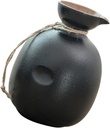 Japanese Style Ceramic Sake Kettle Traditional Rustic Wine Pot with Unique Pattern Household Wine Flask for Serving and Gift