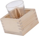 Japanese Wooden Sake Cups Set of 2 Traditional Square Rice Wine Mugs Crafted from Natural Wood for Sake Serving and Home Use