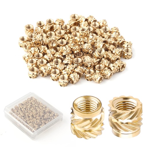 [BRSRMBQQAV5RSFDJ] 100pcs 3D Printing Brass Nuts, M3x4x5mm M3 Threaded Insert Knurled Brass Nuts Female Thread Knurled Heat Embedment Nut for 3D Printing Parts Loptop Automotive Plastic Shell