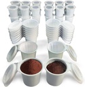 42 iFillCup Fillable K Cups - Ultrafine Filter for Sediment-Free Brew, Universal K Cup Brewer Compatibility, DeepBrew Filter Holds 50% More Coffee for Insanely Rich Brews (White)
