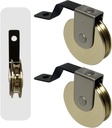 2 Pack Heavy Duty Steel Sliding Screen Door Rollers Replacements for M-Shaped Rollers,with 1-3/4 Inch V Style Off-Set Bend Tension Spring