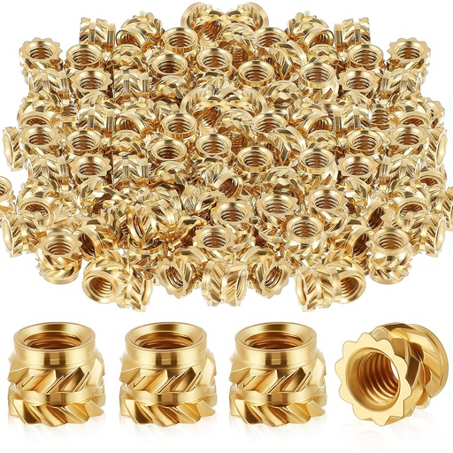 [BRSREZT2A55QADLF] 500 Pcs M3 Threaded Inserts M3 x D5 x L4 Heat Set Inserts Brass 3D Printing Knurled Metric Nuts for Plastic, 3D Printing Components