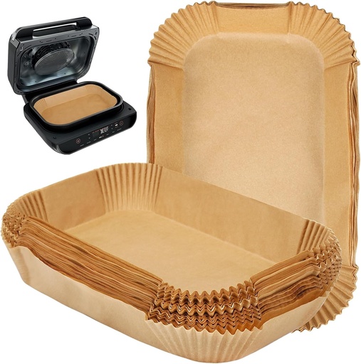 [BRSROHQ2PN4A4E3D] BYKITCHEN Air Fryer Liners for Ninja FG551/DG551/IG651 Foodi Smart XL Indoor Grill, Set of 100, Rectangle Air Fryer Parchment Paper Liners, Ninja Foodi XL Grill Accessories