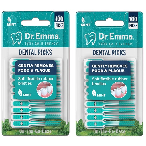 [BRSWYAATAAFWAFL3] Dr. Emma Dental Picks Mint Brush Picks 100Ct/Pack, 2 Packs (200Ct)