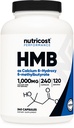 Nutricost HMB (Beta-Hydroxy Beta-Methylbutyrate) 1000mg (240 Capsules) - 500mg Per Capsule, 120 Servings - Gluten Free and Non-GMO
