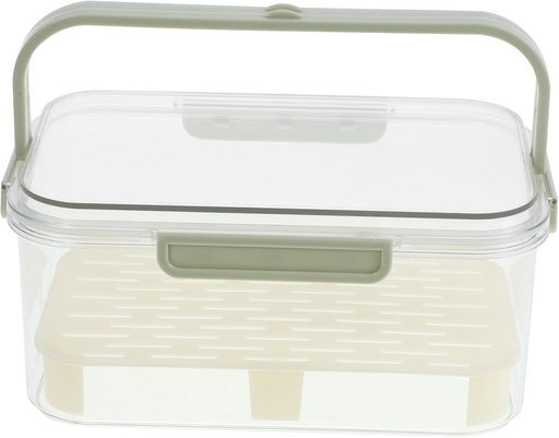 [BRSREZYYCN5BE2T2] Large Capacity Portable Food Fresh Container for Fruits Breads and Snacks Refrigerator Organizer Box with Pet Material for Camping and Outdoor Picnics