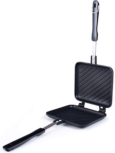 [BRSWGCYRAEFBGALH] Happy Sales HSGS-HPNI, Grilled Sandwich Panini Maker Hot Sandwich Maker Pan Nonstick Aluminum Flip Pan