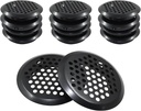 20Pcs Black Air Vents Round Soffit Vents, 2''/53mm Circular Soffit Vents Stainless Steel Circular Soffit Vent Mesh Hole Louver for Kitchen, Bathroom, Cabinet and Wardrobe