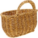 Large Woven Hanging Basket for Kitchen and Bathroom Wall Storage Handcrafted Rattan Style Organizer with Rustic Design Storage Bin for Sundries and Plants Suitable for Home and