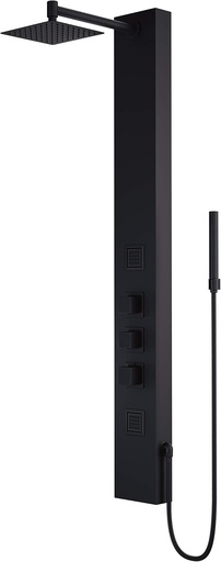 [BRSWYYANBZYBEDTO] VIGO Rector 55" H x 6" W 2-Jet Shower Panel System with Adjustable Square Head and Hand Shower Wand in Matte Black-VG08012MB