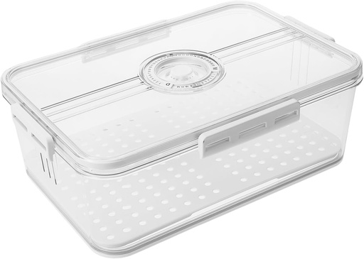 [BRSREGILCJYBOYI4] Airtight Transparent Bread Box with Timing Dial for Freshness Reusable Plastic Food Storage Container for Kitchen Countertops Space Saving Bread Keeper for Pantry Organization