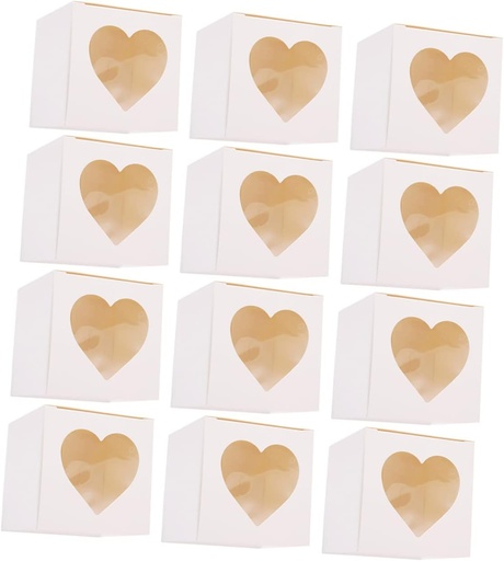 [BRSREYADOQARQG3D] LIFKOME Pastry Box Window 12 Pack Versatile Bakery Food Display Boxes for Egg Tart Cupcake Muff