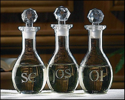 [BRSWKFA2CAHBGHTY] Stratford Chapel Glass Etched Chrismal Set, Set of 3, 7 Inch