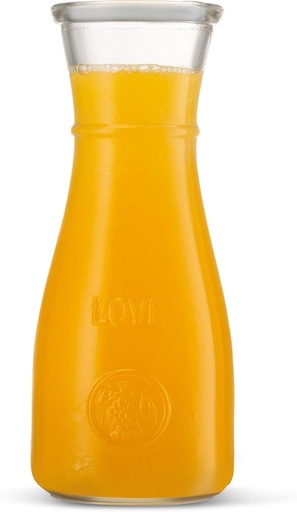 [BRSWGHY7AV6BS3I4] Carafe Pitcher Glass - Glass Water Pitcher & Water Carafe - Love Elegant Wine Decanter & Mimosa Bar - Easy Grip Neck & Wide Mouth for Pouring (500ML, 1, Count)