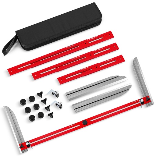 [BRSREZT2AEAQ2F3D] Stair Tread Template Tool, 9-67" Adjustable Length Stair Tread Gauge Measuring Tool jig with Edge-Fixed Knob