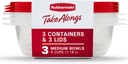 Rubbermaid TakeAlongs Food Storage Container, 5 Cup, 3 Count