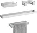 Brushed Nickel 4-Piece Bathroom Hardware Accessories Set, Bathroom Hardware Set including Towel Bar,Towel Holder, Toilet Paper Holder,Towel Hook, SUS304 Stainless Steel Bath Towel Bar Set Wall Mounted