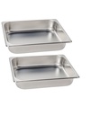 2 Pack 1/2 Size Chafer Food Pan Stainless Steel Steam Table/Hotel Pan - 2 1/2" Deep