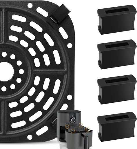 [BRSROH3QAUFRUGYV] Air Fryer Accessories for Ninja AF080 AF141 AF181 SL201 SL401 SL451, 4 PCS Heat Resistant Food Grade Anti-Scratch Silicone Air Fryer Rubber Feet Tabs Tips Parts Covers Replacement Parts