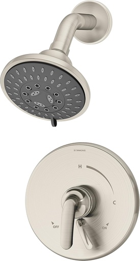 [BRSWGFT5AEBAA23F] Symmons S-5501-STN-1.5-TRM Elm Single Handle 5-Spray Shower Trim with Secondary Volume Control in Satin Nickel - 1.5 GPM (Valve Not Included)