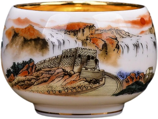 [BRSREYIOC5YB4YLL] Z1544 鎏金杯 Tea Set Sake Cup 珐琅彩青花茶杯个人杯主人杯 Loose Leaf Tea cup 紫砂建盏大师