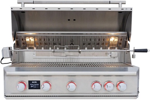 [BRSRACAPBMJWMDQ6] Blaze LTE PRO | 40-Inch 5 Burner Grill | Built-In Natural Gas Grill | Professional Stainless Steel BBQ | Rear Infrared Burner + Rotisserie Kit | BLZ-5LTEPRO-NG