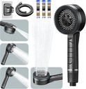High Pressure Shower Head, 4 Spray Mode Shower Heads with 60 Inch Hose, Filtered Showerhead with ON/OFF Switch for Hard Water, Handheld Massage Powerful Shower Head for Chlorine Remove, Dark Gray