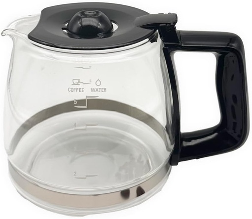 [BRSRAGI5OIIQ4CL4] Glass Coffee Pot for 5-Cup ONLY Compatible with BLACK+DECKER Coffeemaker, Black, DCM600B