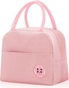 Insulated Lunch Bag for Men Women, Small Portable Reusable Lunch Cooler Tote Bag, Leakproof Thermal Lunch Box for Work Picnic Travel, Pink