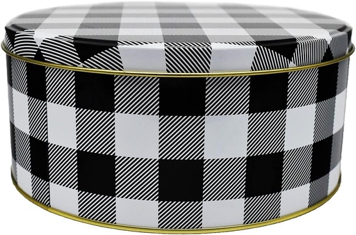 [BRSW2EILDJ7RUYL2] Black Duck Brand Set of 3 Round Holiday Decorative Nesting Tins - Largest Measures 8 in Diameter - Great For Storing Cookies, Brownies, and More! (White/Black)