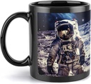 US Astronaut Travel Moon Travel Mug Ceramic Large Ceramic Coffee Mugs with Handle, Porcelain Mugs- Perfect for Coffee Tea Espresso Other Beverages