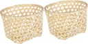 Garneck 2pcs Hand Woven Bamboo Fruit Basket Kitchen Storage Organizer Plant Basket for Home Decor