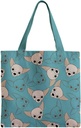 CowCow Light Blue Chiwawa Chihuahua Pet Zipper Grocery Tote Bag