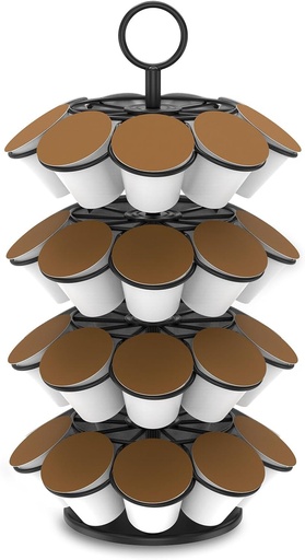 [BRSRAFAZCEIQO3DO] Coffee Pods Carousel Rotatable Iron Coffee Pods Holder Coffee Pod Organizer Rustproof Anti-scratch Coffee Capsules Stand for Counter Coffee Bar
