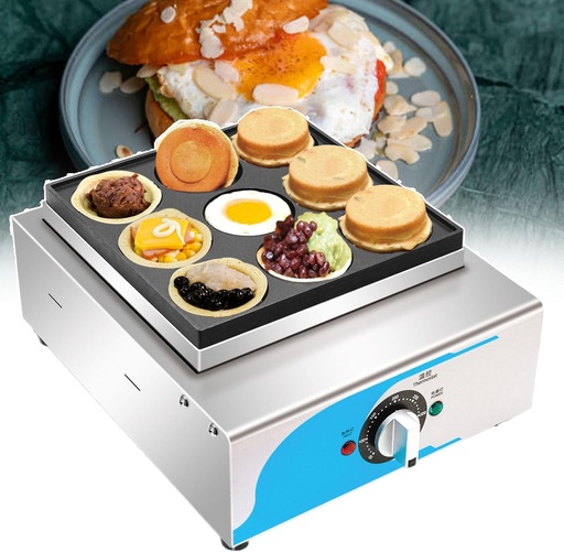 [BRSRAHQ3BUIREAA4] Mini Dutch Pancake,Commercial Electric Maker Maker, Mini Pancakes Machine with Timer，9PCS 80mm Muffin Waffle Maker for Restaurant and Home