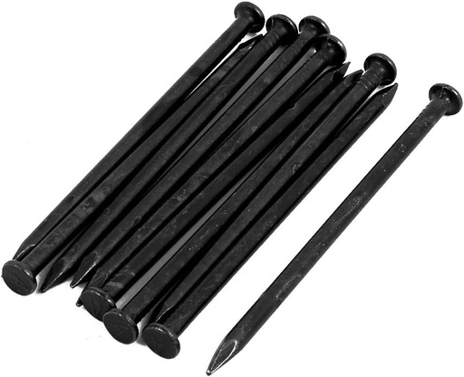 [BRSWGYITCIAQIA3U] uxcell Hardware Nails 4-inch Length Carbon Steel Point Tip Wall Cement Nail Black 10pcs