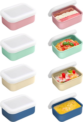 [BRSREZQNOZYW2YLP] 8 PCS 1 Cup Silicone Freezer Molds with Lid, Silicone Soup Freezer Molds Meal Prep Containers Reusable Food Preserving Tray Ice Trays for Soups Sauces Stews(1 cup 8pcs)