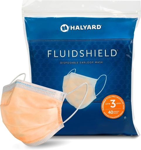 [BRSRMZAOCF6GMDLJ] HALYARD FLUIDSHIELD Level 3 Disposable Face Mask with SO SOFT Earloop Mask, Made in the Americas, Level 3, 28797
