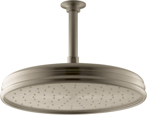 [BRSWIFIBC4NQM23A] KOHLER 45202-BV Traditional Round Rainhead with Katalyst Air Induction Spray, 2.0 GPM, 8-Inch, Vibrant Brushed Bronze