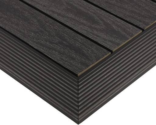 [BRSW2AQKA54GODQ3] NewTechWood 1/6 ft. x 1 ft. Quick Deck Composite Deck Tile Outside Corner Fascia in Hawaiian Charcoal (2-Pieces/Box)