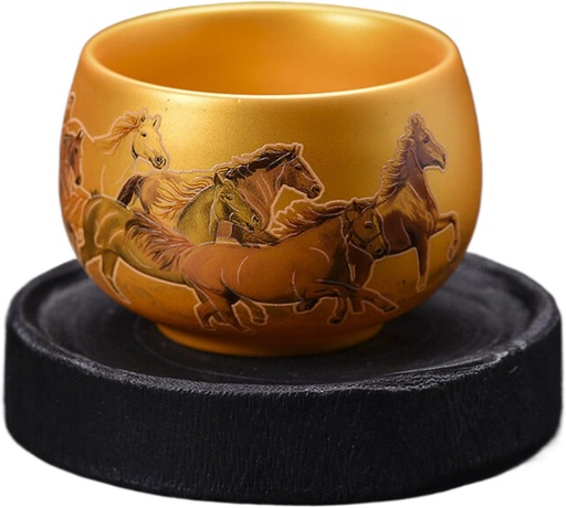 [BRSREYIBA4IRA3QV] Z1234 鎏金杯 Tea Set Sake Cup 珐琅彩青花茶杯个人杯主人杯 Loose Leaf Tea cup 紫砂建盏大师