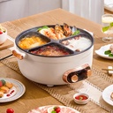 Four Grid Multifunctional Stew Pot Electric Pot 4 Compartment Divider Cooker 7L Large Capacity Integrated Non-Stick Hot Pots for Household (7 L)