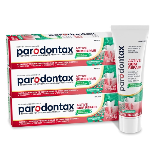 [BRSROHABOEGWAFDD] Parodontax Active Gum Repair Breath Freshener Toothpaste, 3x3.4 oz