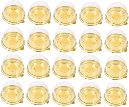 [BRSRAGQYDIORU23H] 50pcs Egg Yolk Cake Packaging Box Cupcake Boxes Bulk Dome Lid for Baked Goods