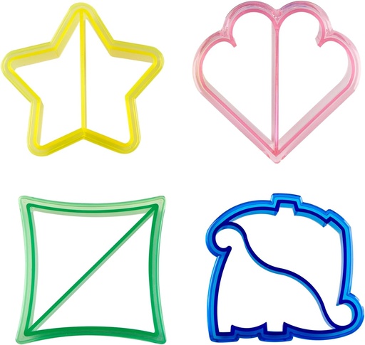 [BRSROBITDEBGADTG] Sandwich Cutters for Kids Lunch Box, Fun and Creative Lunch Accessories for Kids Lunches, 4PCS, Includes Various Fruit, Cookie, and Food Cutter Shapes, Ideal for Bento Boxes and Snacks
