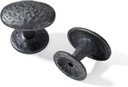 khtumeware 10 Pack Rustic Black Iron Cabinet Knobs 1-3/4 inch Cabinet Knobs Backplate Antique Black Hammered Vintage Kitchen Cabinet Handles Hardware for Dresser Drawers