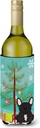 Caroline's Treasures BB4134LITERK Merry Christmas Tree French Bulldog Brindle Wine Bottle Hugger Bottle Cooler Sleeve Hugger Machine Washable Collapsible Insulator Beverage Insulated Holder