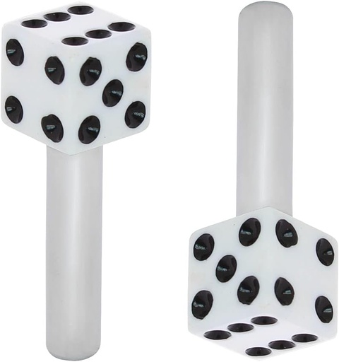 [BRSWIZY5OAEAYGT6] United Pacific 70041 High Impact Plastic Construction Dice Door Lock Knobs for Classic & Vintage Cars/Trucks, 10-32 Thread - White/Black (Pack of 2)
